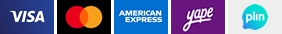 Visa, Mastercard, American Express, Yape y Plin